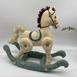 Handmade fabric manually rocking horse toy